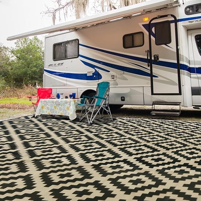 SAND MINE Reversible Mats, Plastic Straw Rug, Modern Area Rug, Large Floor Mat - Image 7
