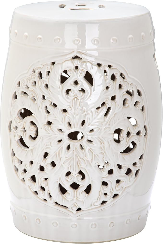 Safavieh Flora Glazed Ceramic Decorative Garden Stool - Image 3