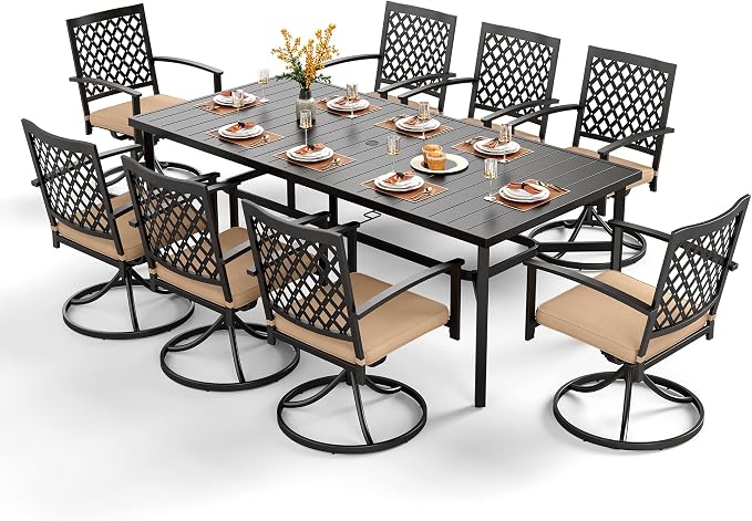 PHI VILLA 9 Pieces Outdoor Dining Set by PHIVILLAThepioneerofcomfortablehouseholdsupplies