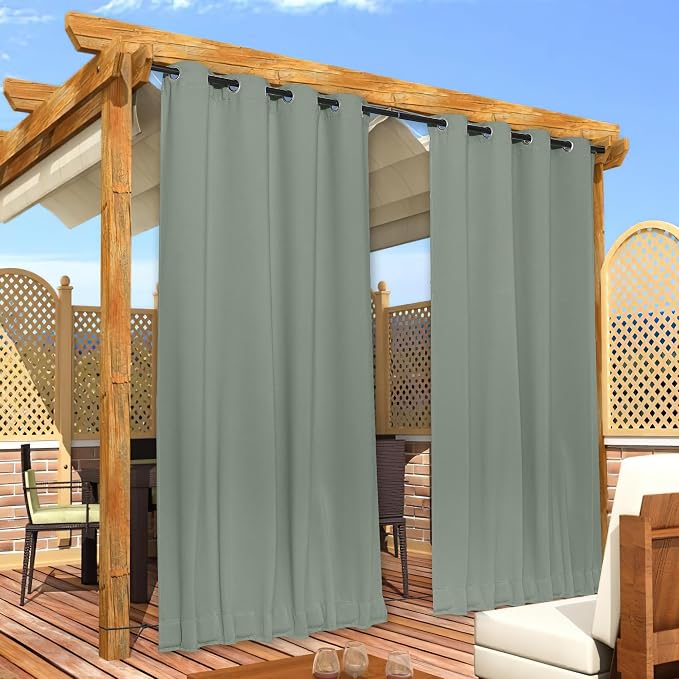 NICETOWN 2 Panels Weighted Outdoor Curtains - Image 7