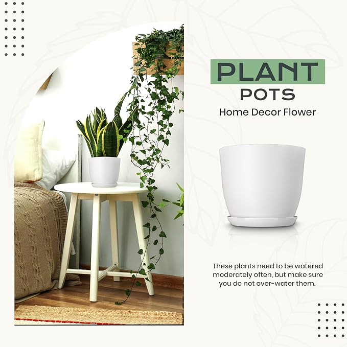 Utopia Home - Plant Pots Indoor - 7/6.6/6/5.3/4.8 Inches Home Decor Flower Pots - Image 5