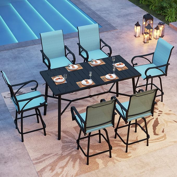 PHI VILLA Outdoor Patio Bar Dining Table - Image 9