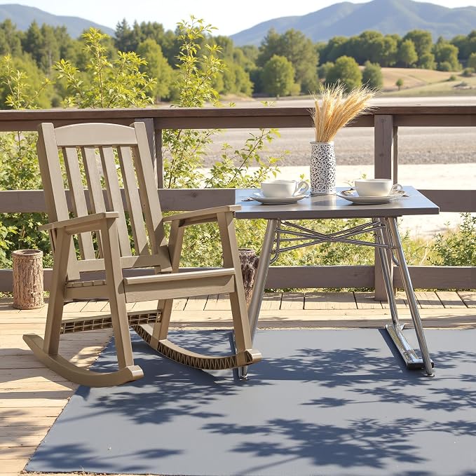 Devoko PP Material Rocking Chair Outdoor Indoor All Weather High Back Patio - Image 2