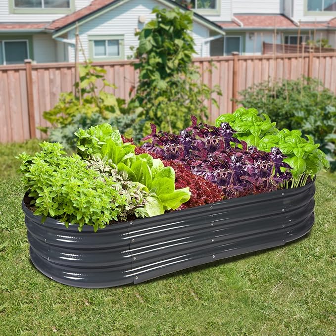 Raised Garden Bed Galvanized Planter Box Outdoor, Rot-Resistant Metal Garden - Image 7