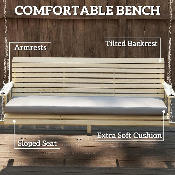 Outsunny 3 Seat Porch Swing - Image 4