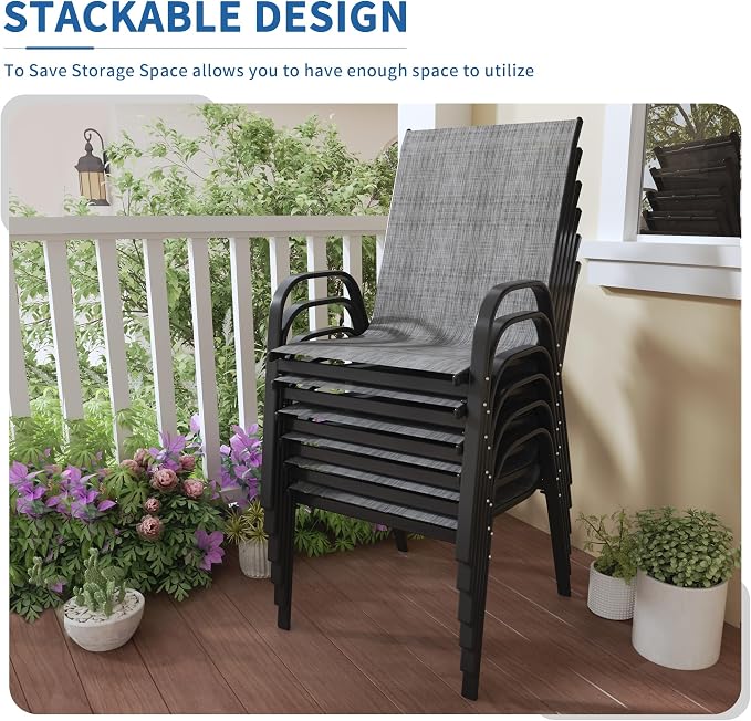 PIZZELLO Patio Chairs Set of 6 - Image 3