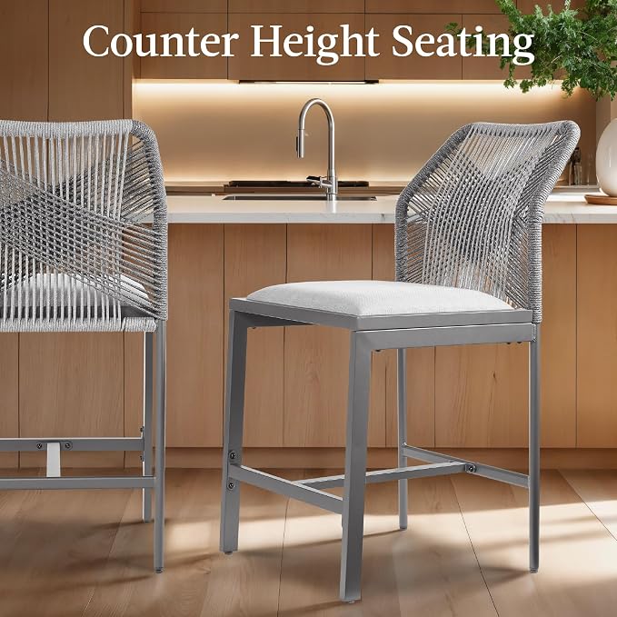 Best Choice Products Indoor Outdoor Counter Height Bar Stools Set of 2 - Image 5