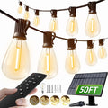 luckystyle 50FT Solar String Lights Outdoor Waterproof 2200K by luckystyle