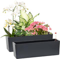 GardenBasix Elongated Self Watering Planter Pots 2-Pack Window Box 5.5 x 16 by GardenBasix