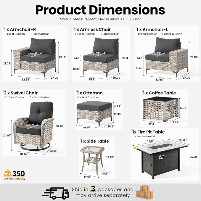 ovios 9-Piece Patio Furniture Set - Image 9