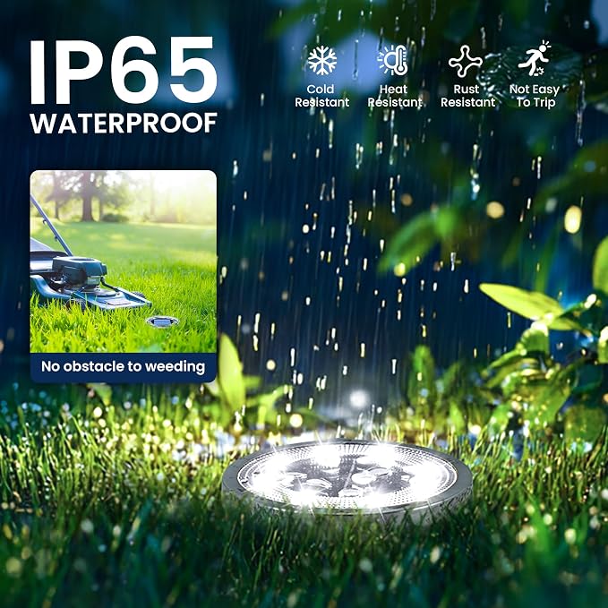 SOLPEX 16 Pack Solar Ground Lights Outdoor Waterproof, Solar Powered Pathway - Image 6