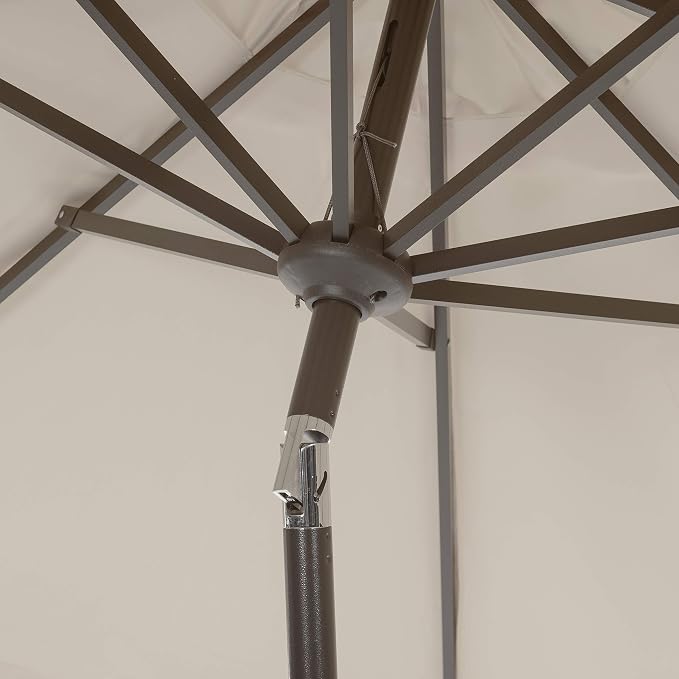 SAFAVIEH 9ft Outdoor Patio Umbrella, Auto Crank Tilt, UV Resistant - Image 4