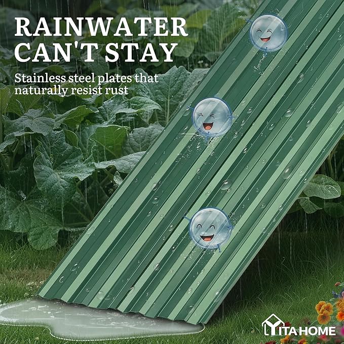 YITAHOME 4pcs 72x36x24 in Galvanized Raised Garden Bed Kit, Large Metal Planter - Image 5