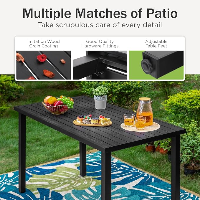 PHI VILLA 5 PCS Outdoor Bar Set, Counter Height Swivel Chair - Image 4