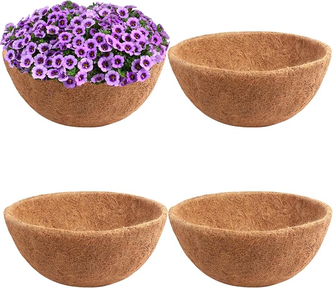 Y&M 4PCS 16" Round Coconut Fiber Liner Pre-Formed Replacement by YM