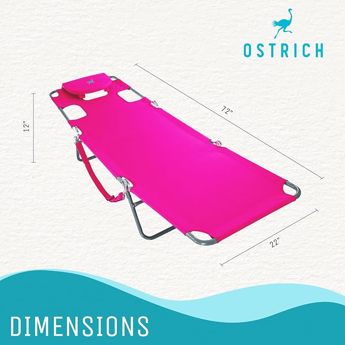 Ostrich Beach Lounge Chair, Folding & Reclining Outdoor Chaise Lounger - Image 3