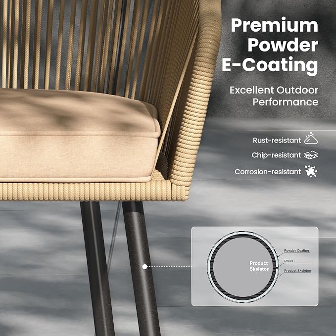 PHI VILLA 5 Pieces Outdoor Small Dining Set - Image 3
