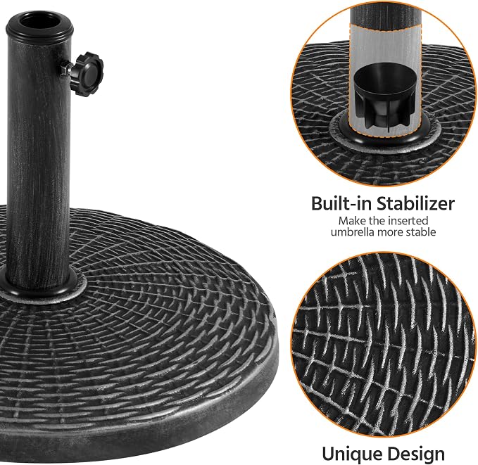 Yaheetech 22 lbs Outdoor Umbrella Base, Heavy Duty Market Umbrella Base Stand - Image 7