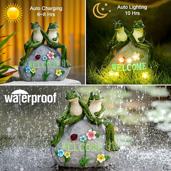 Nacome Solar Garden Outdoor Statues Frog - Image 4