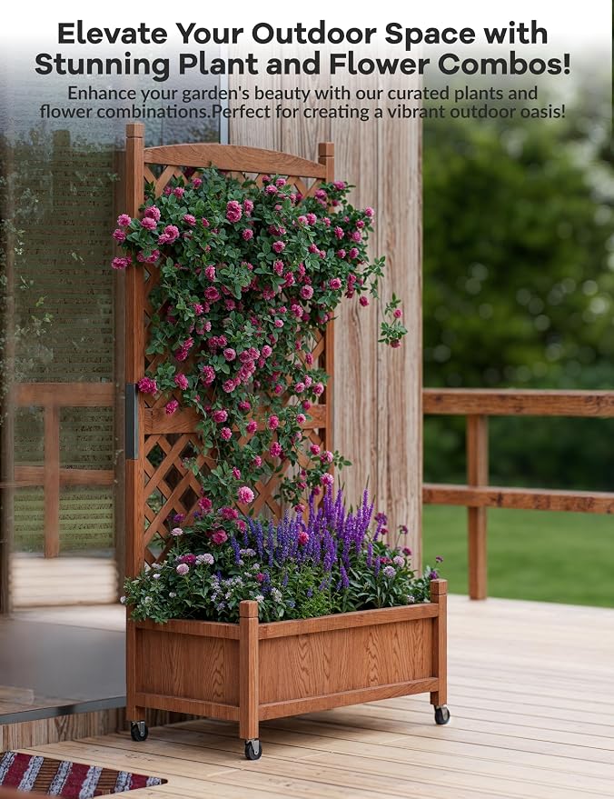 GarveeLife 2-Pack Tall Wood Planter Box - Image 4