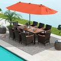 Tangkula 11 Pieces Rattan Outdoor Dining Set by TANGKULA