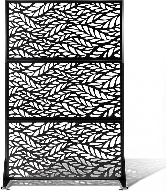 VINGLI Privacy Fence Panels, 72H’’ x 47W’’ Metal Privacy Screen Freestanding by VINGLI