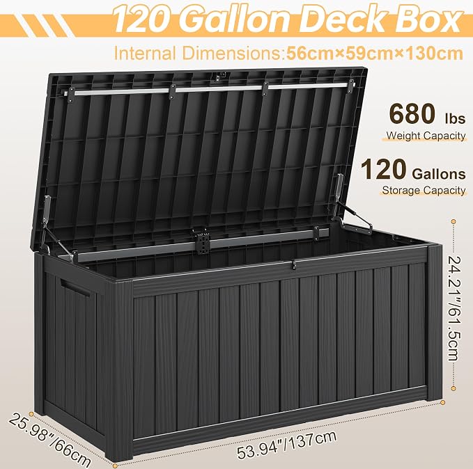 Outdoor Storage Box, Resin Deck Boxes Indoor and outdoor, Waterproof Storage - Image 2