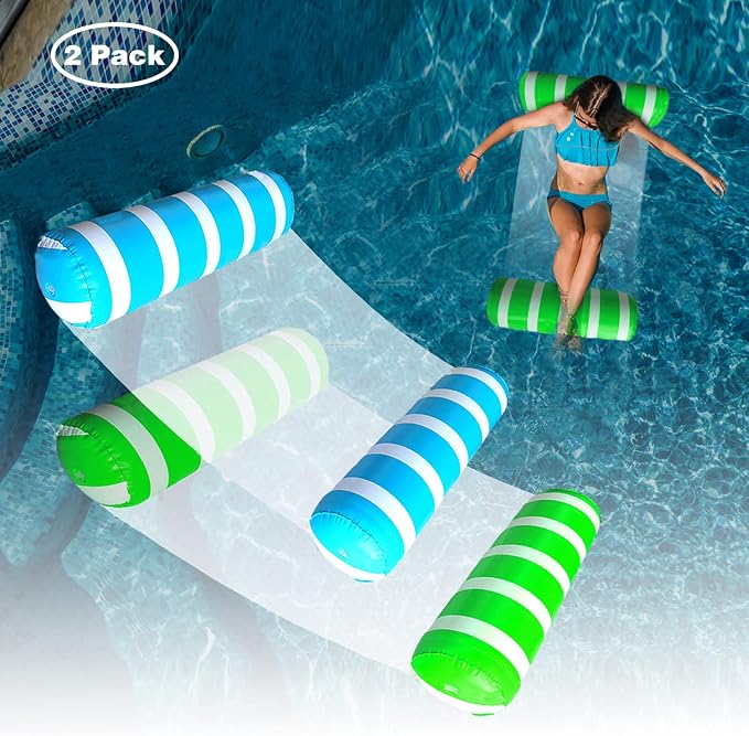 Inflatable Pool Floats Adult Size Water Hammock, Pool Rafts Lounge Chairs by BLOFUNmakelifebetter