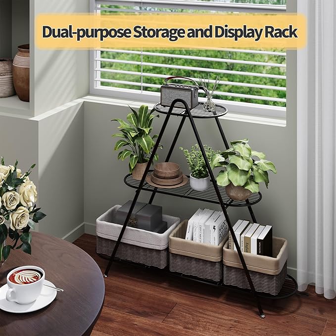 Plant Stand for Patio, 3-Tier Metal Plant Shelf–Indoor/Outdoor Display Rack for - Image 6