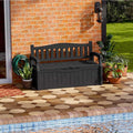 Patiowell 75 Gallon Plastic Storage Bench, Water-Resistant Deck Box by Patiowell