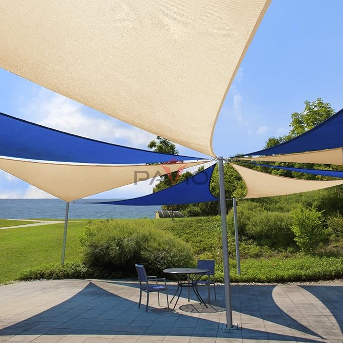 Patio Paradise 4' x 4' x 4' Sun Shade Sail Triangle Canopy Shade Cloth Fabric - Image 5