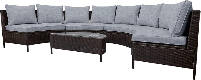 Merax 5-Piece Outdoor Sectional Sofa Set, All-Weather PE Wicker Patio Furniture - Image 9