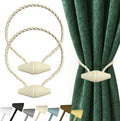 Hion Magnetic Curtain Tiebacks Beige 2pcs, Curtain Tiebacks Buckles Holdbacks by Hion