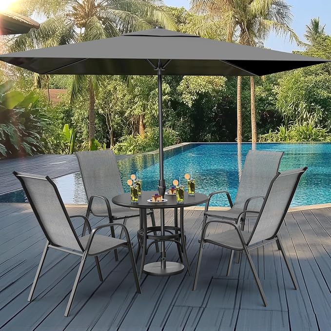 VINGLI Patio Chairs Set of 6 – Stackable Outdoor Dining Chairs - Image 2