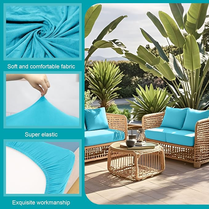 12 Pcs Stretch Patio Cushion Covers, Outdoor Couch Covers Replacement, Outdoor - Image 3
