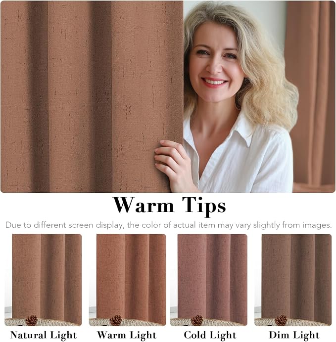 H.VERSAILTEX Linen Blackout Curtains Durable Thick Textured Linen Look 100% - Image 6
