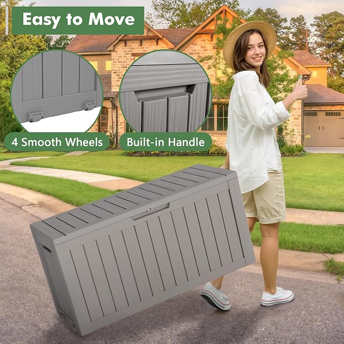 Outdoor Storage Box, Resin Deck Boxes Indoor and outdoor, Waterproof Storage - Image 5