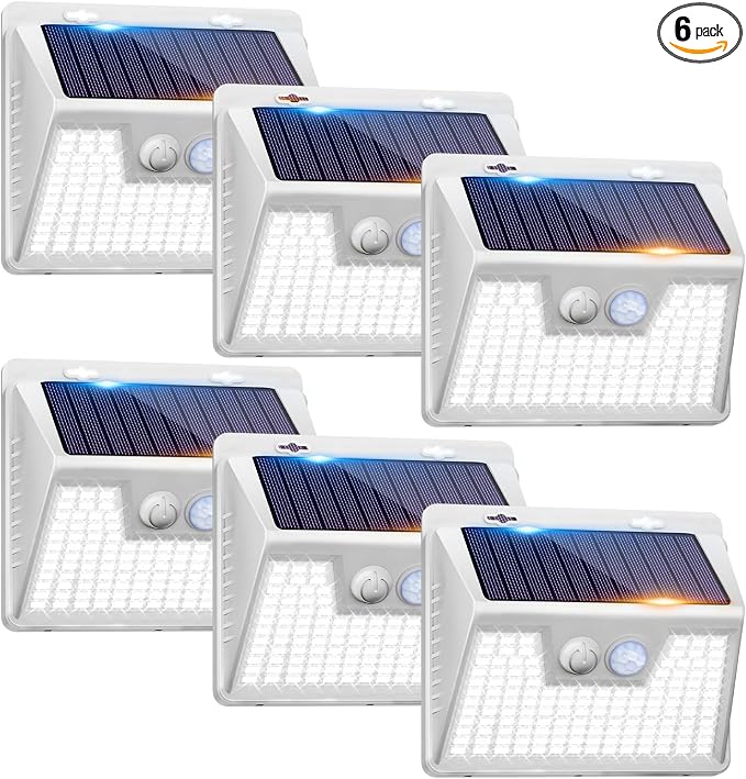 Peasur Solar Lights Outdoor Waterproof, Solar Powered Fence Wall Light by Peasur
