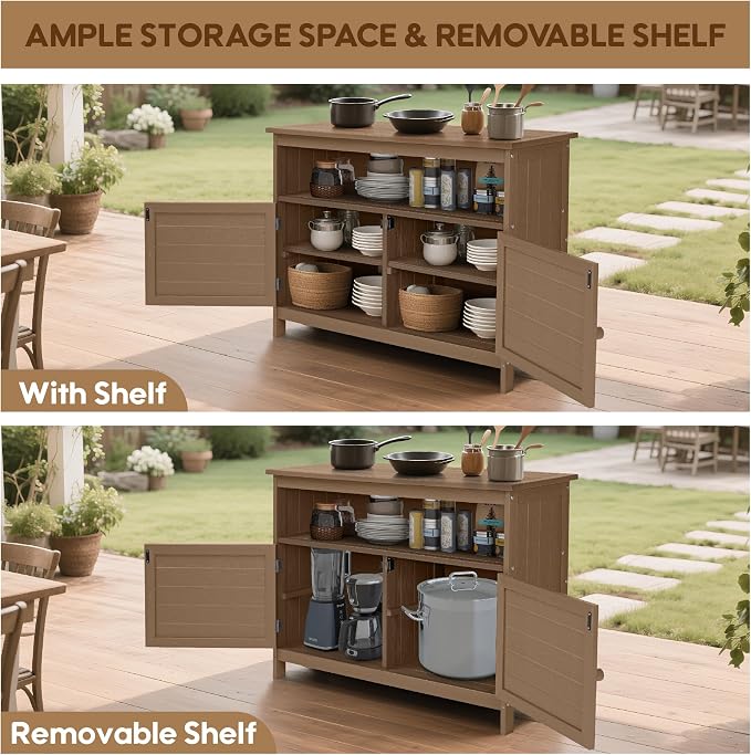 HIPS All-Weather Outdoor Storage Cabinet, Outdoor Sideboard - Image 5