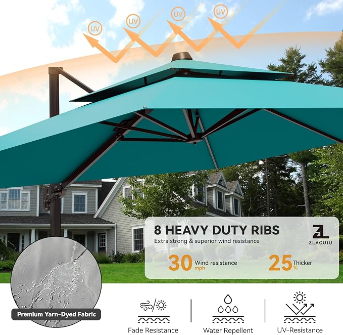 9x12FT Cantilever Patio Umbrella - Image 3