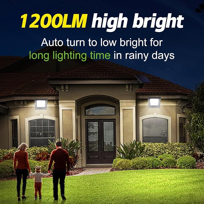 Solar Lights Outdoor 6500K Cool White Solar Flood Lights, Waterproof Dusk to - Image 2