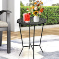 25" Height Side Table, 18inch Round Metal Outdoor Patio Bistro Table, Weather by Plant+Castle