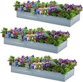 3 Pack 6x3x1FT Galvanized Raised Garden Bed Kit, Outdoor Metal Planter Box by Meberam