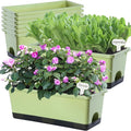 Window Box Planter 8 Pcs, 17 Inches Rectangle Flower Pots by Oliz
