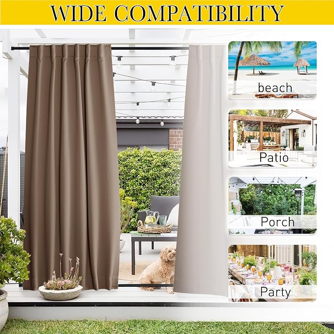 NICETOWN 2 Panels Outdoor Curtains - Image 8