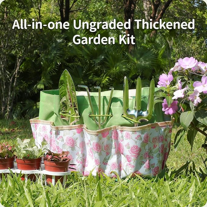 Garden Tool Set, 10 Piece Garden Kit, Heavy Duty Stainless Steel Gardening Hand - Image 2