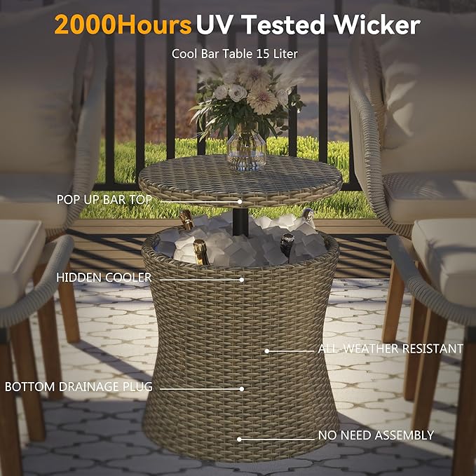 Merax 5 Pieces Patio Furniture Chair Sets, Patio Conversation Set - Image 4