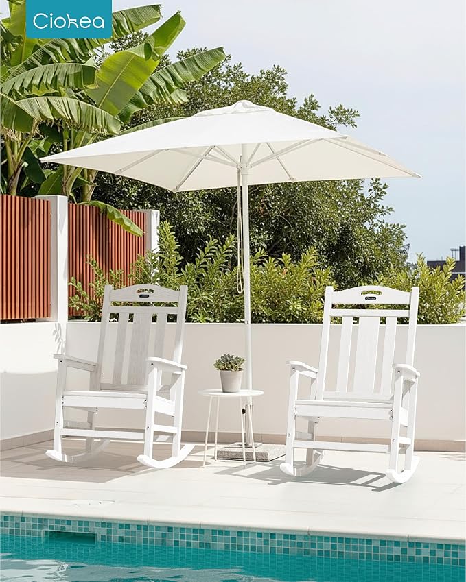 Ciokea Oversized Outdoor Rocking Chair, 380lbs Heavy-Duty Large Patio Rocker - Image 2