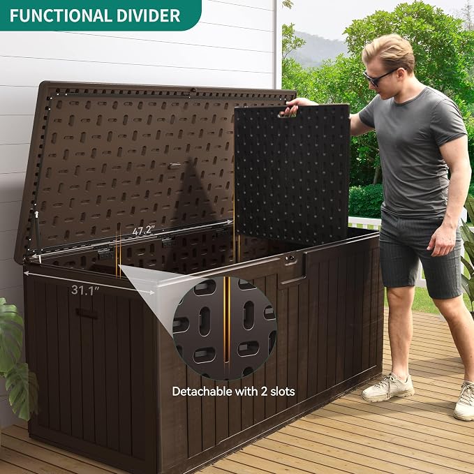 YITAHOME XXL 230 Gallon Large Deck Box, Outdoor Storage - Image 3
