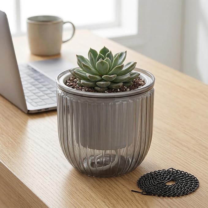 3 Pack Self Watering Hanging Planters, 6.5 Inch Hanging Flower Pot - Image 6